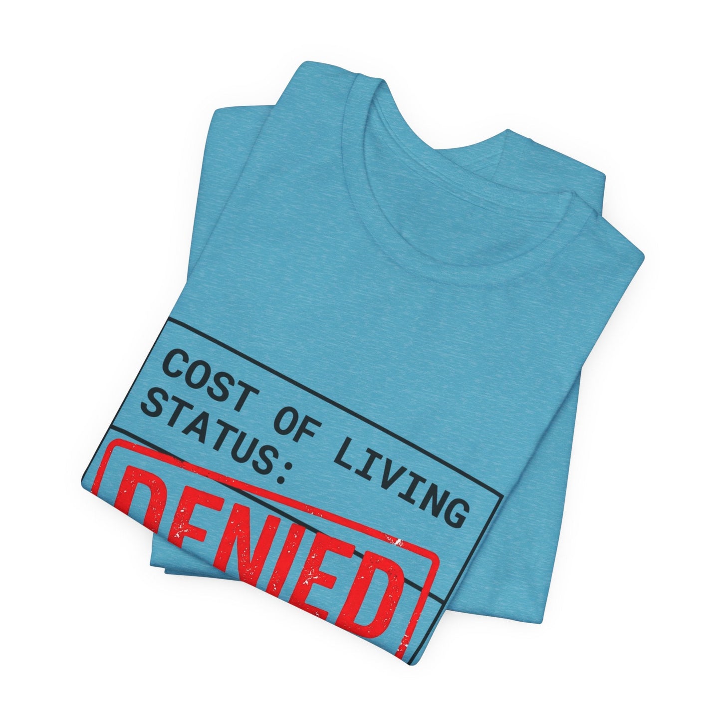 Cost of Living Status: DENIED Tee | cost of living crisis, budget humor