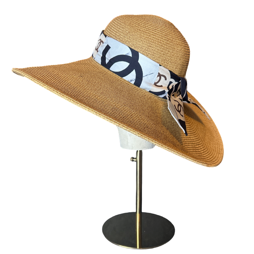CC Camellia Noir Perfect Straw Sun Hat