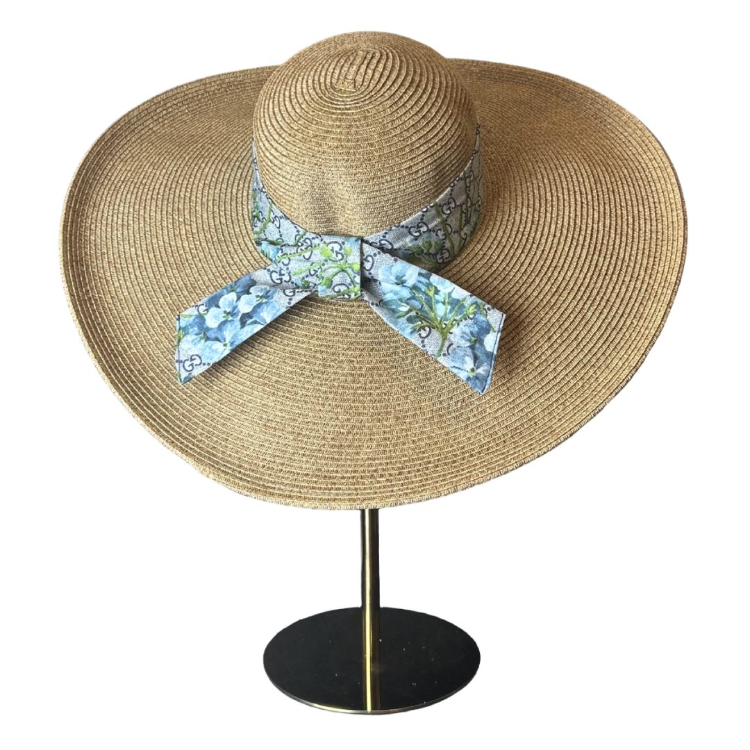 GG Blooms Blue Perfect Straw Sun Hat