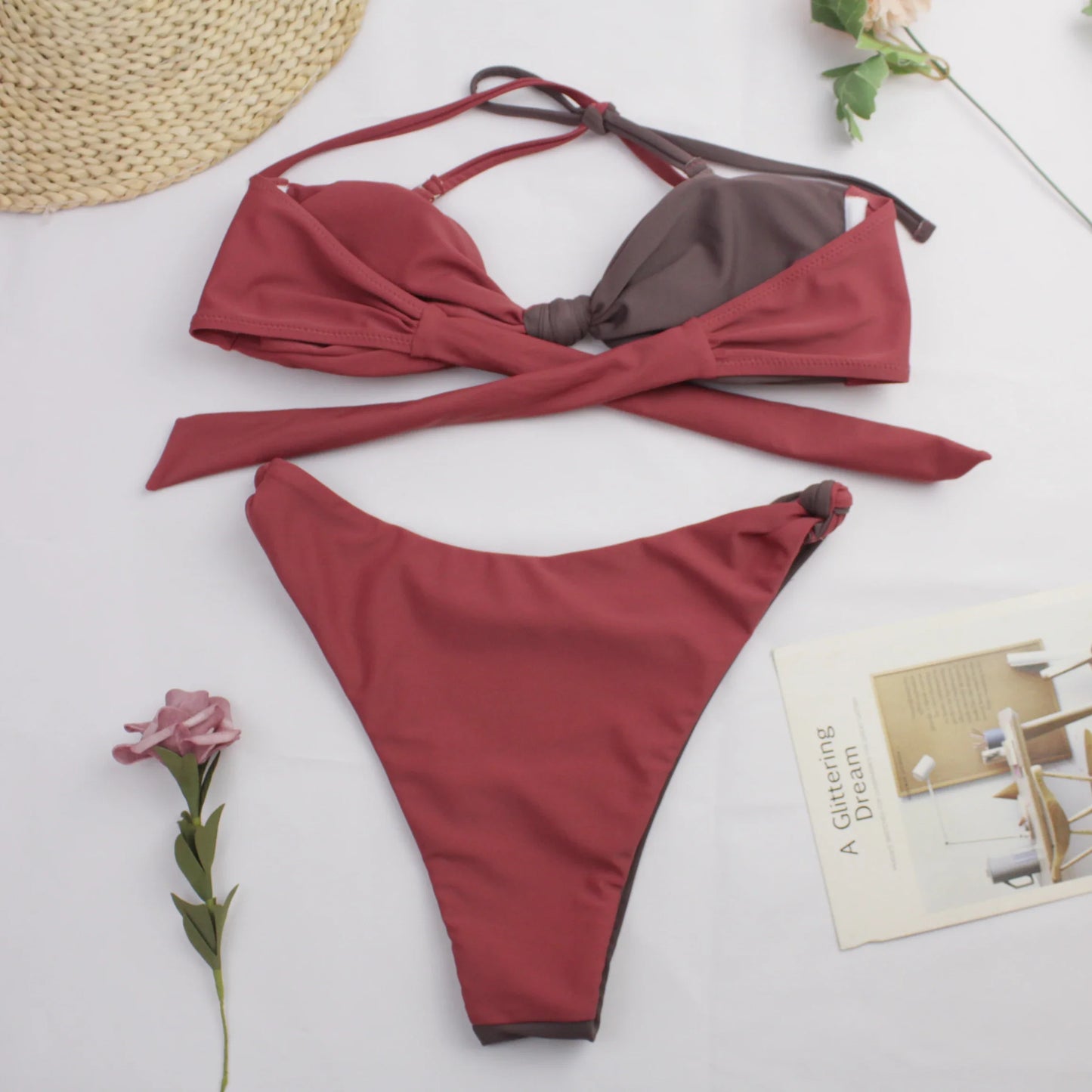 Geelal Color Block 2pc Bikini -Reversible