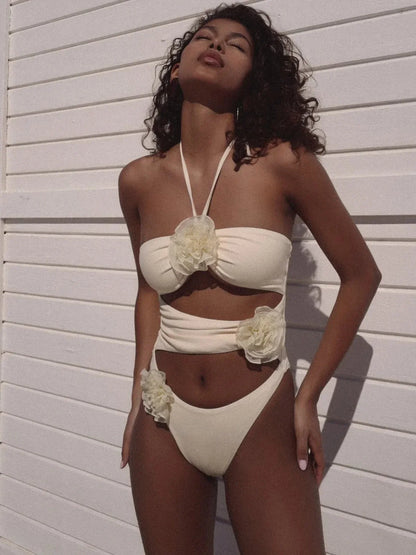 Floral Cut-Out One-Piece