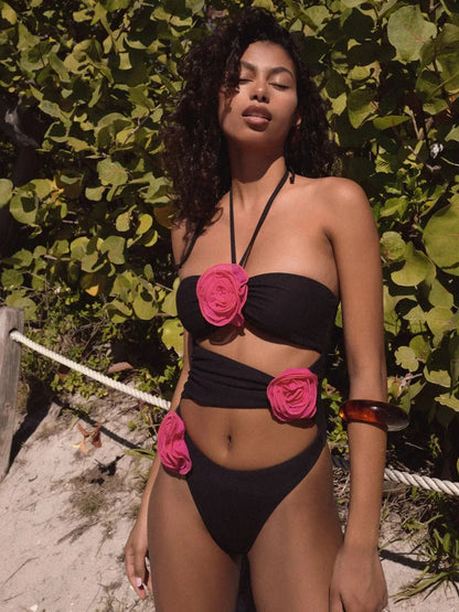 Floral Cut-Out One-Piece