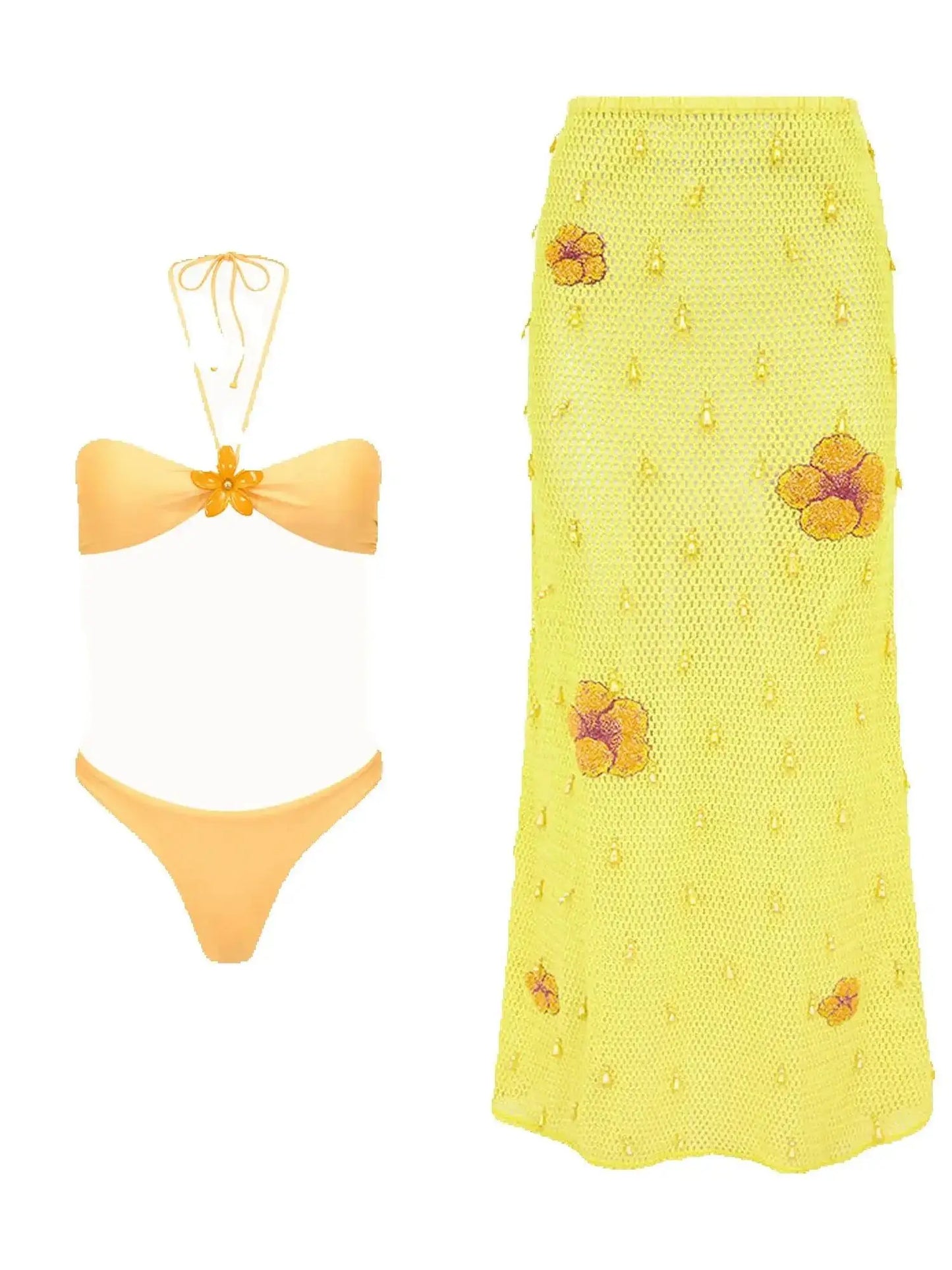 Tropical Sally Three-Piece Swimsuit