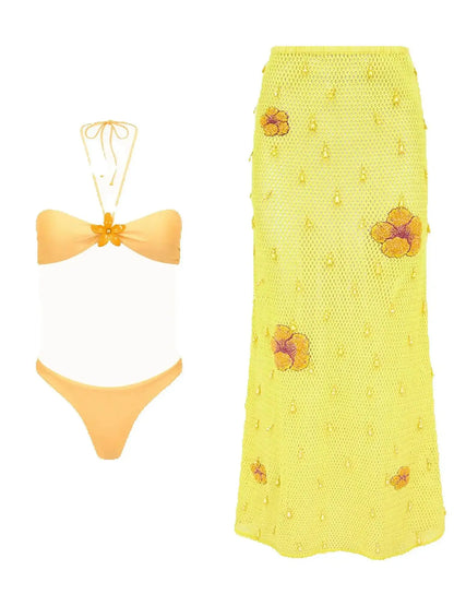 Tropical Sally Three-Piece Swimsuit
