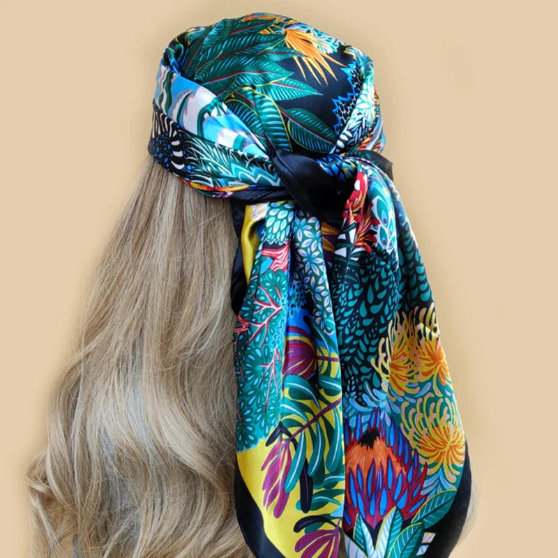 Multi Color Floral Head Scarf