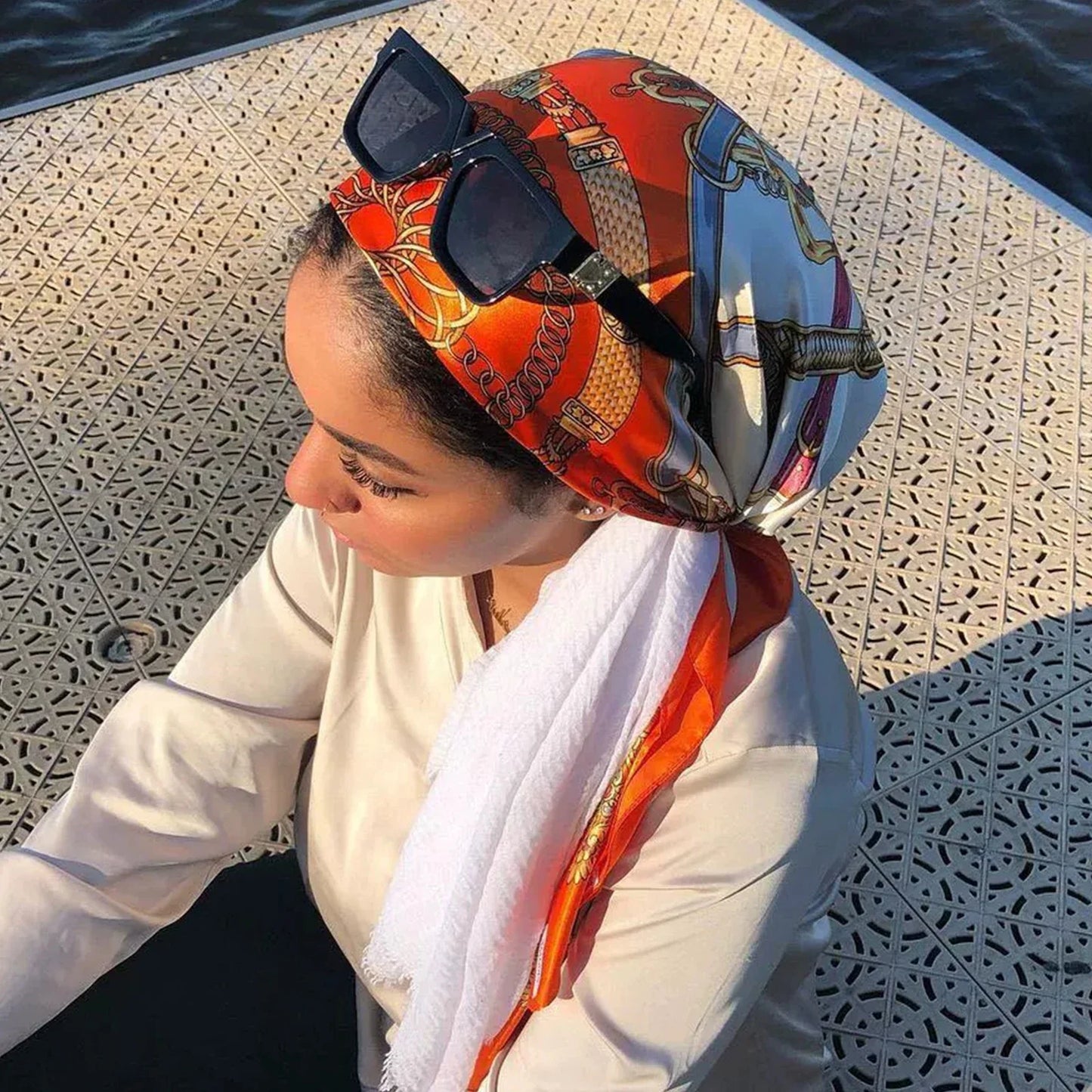 Multi Color Floral Head Scarf