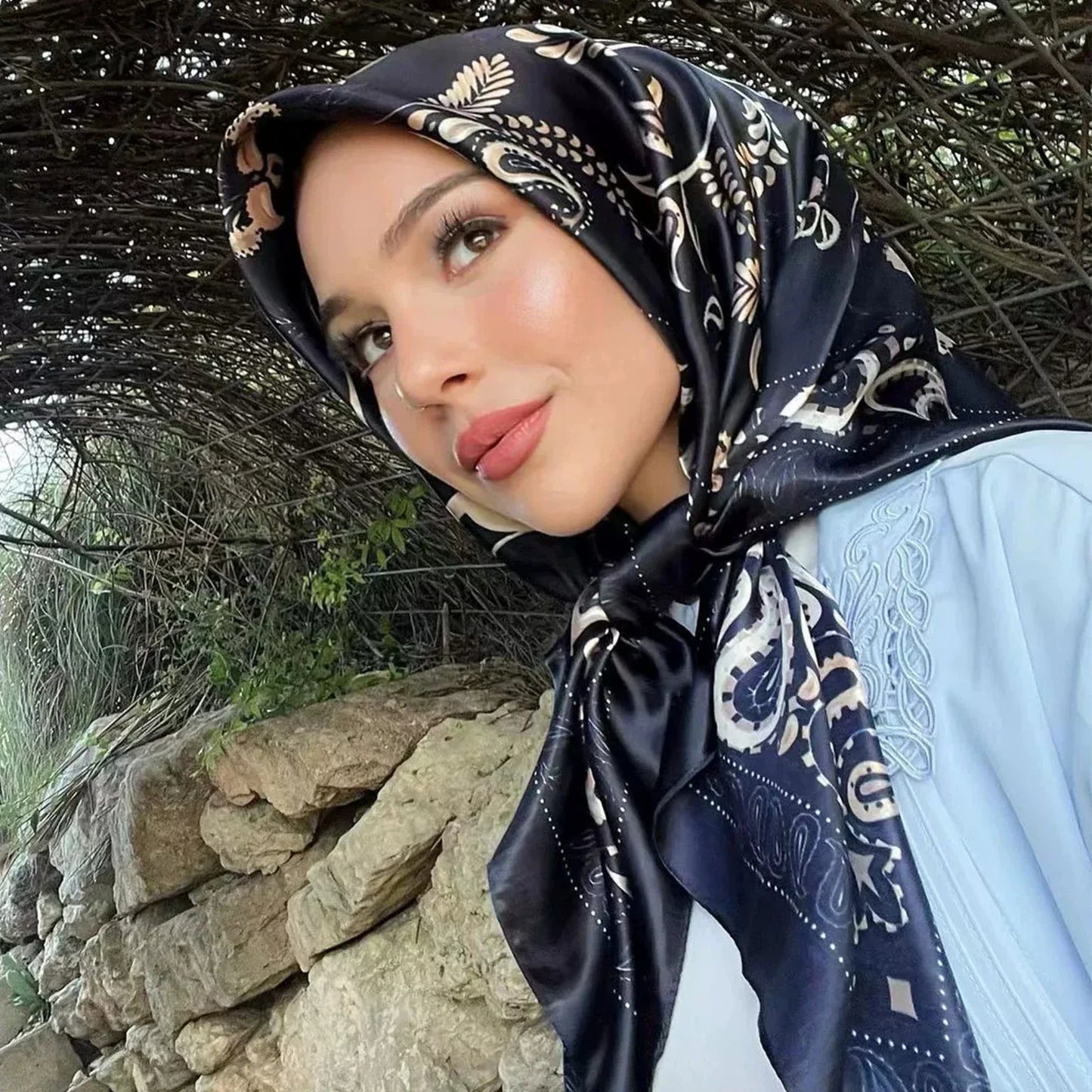 Multi Color Floral Head Scarf