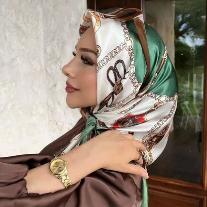 Multi Color Floral Head Scarf