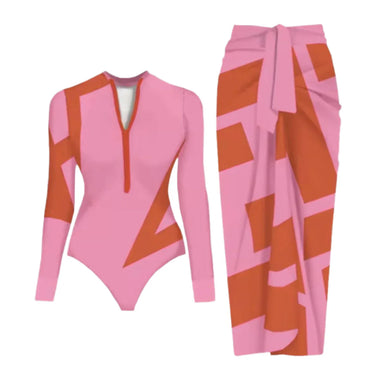 Long Sleeve UV Protection Swimsuit w/Wrap