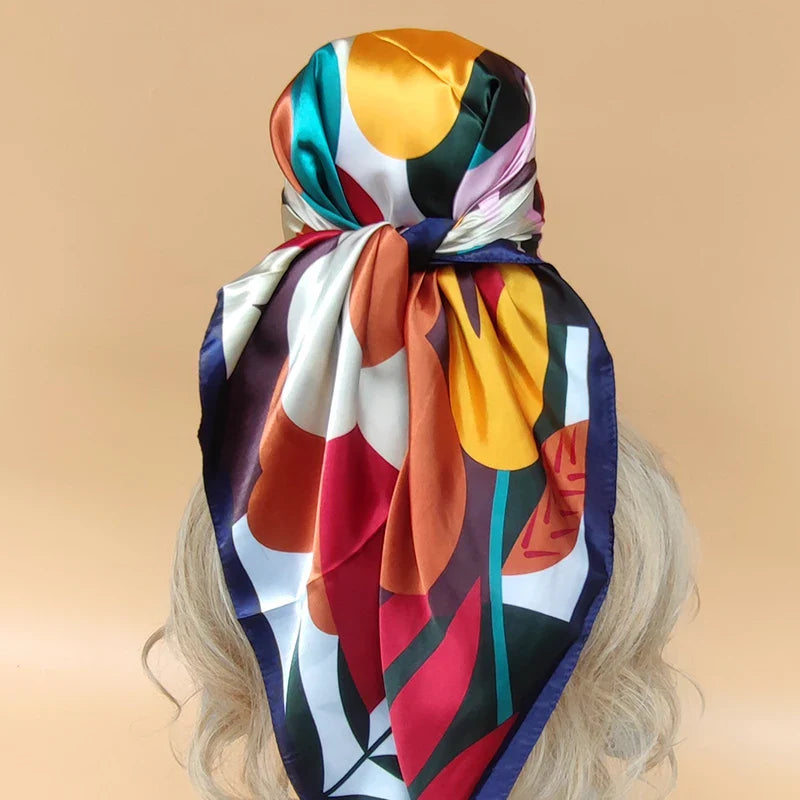 Multi Color Floral Head Scarf