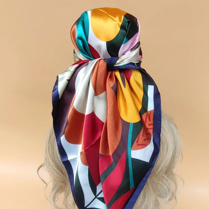 Multi Color Floral Head Scarf