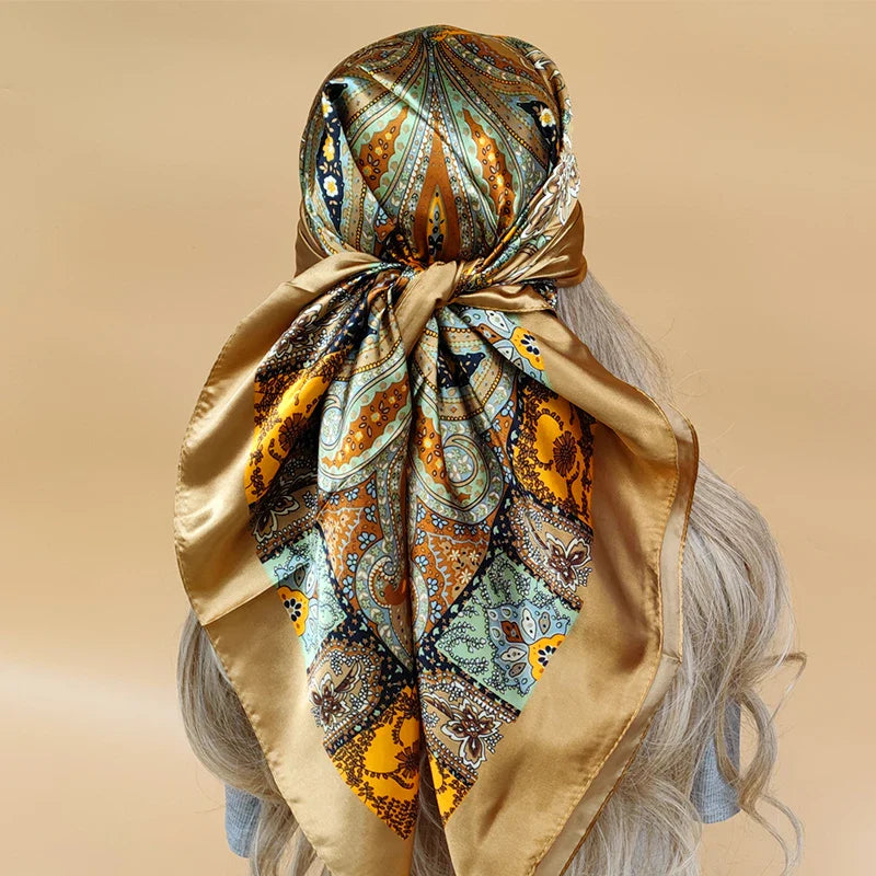Multi Color Floral Head Scarf