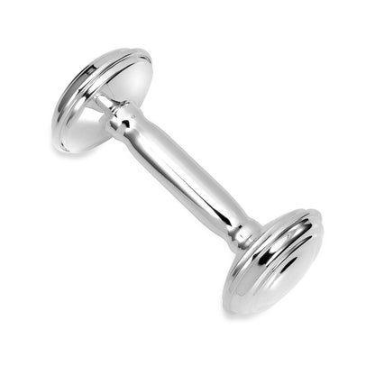 Sterling Silver Keepsake Baby Rattle Barbell Made in Italy