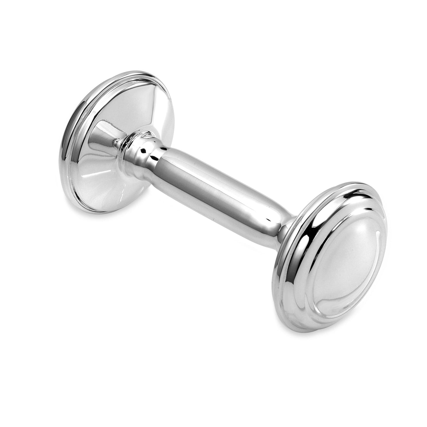 Sterling Silver Keepsake Baby Rattle Barbell Made in Italy