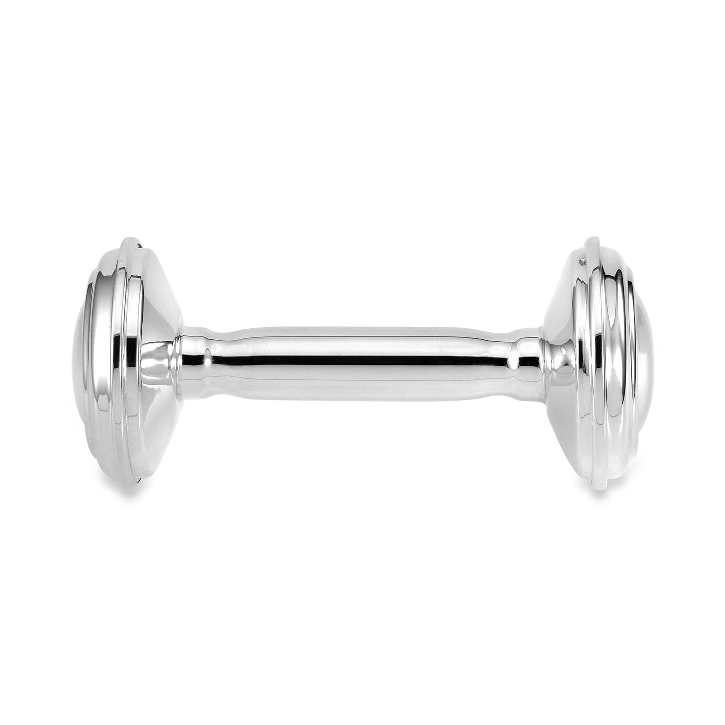 Sterling Silver Keepsake Baby Rattle Barbell Made in Italy