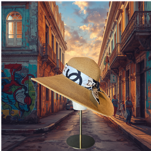 CC Camellia Noir Perfect Straw Sun Hat