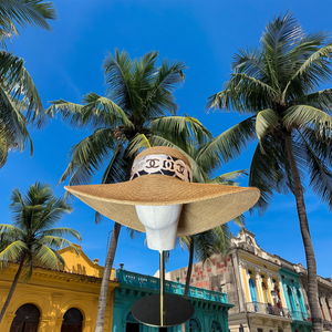 CC Camellia Noir Perfect Straw Sun Hat