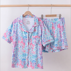 Marine creature bamboo pajama set