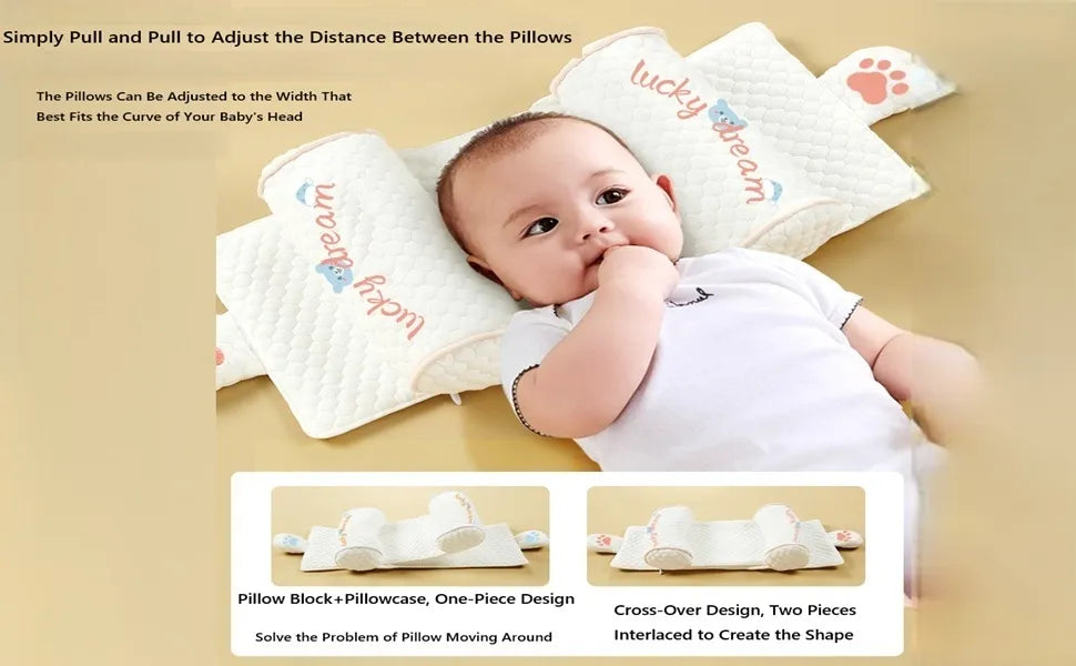 Adjustable Baby Head Shaping Pillow - Organic Cotton