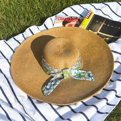 GG Blooms Blue Perfect Straw Sun Hat