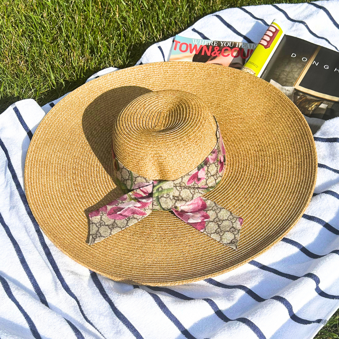 GG Blooms Pink Perfect Straw Sun Hat