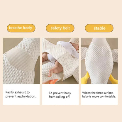 Large White Goose Baby Gas Relief Pillow - Anti-Colic Tummy Time Support