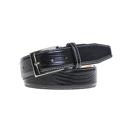 Black Mock Lizard Belt